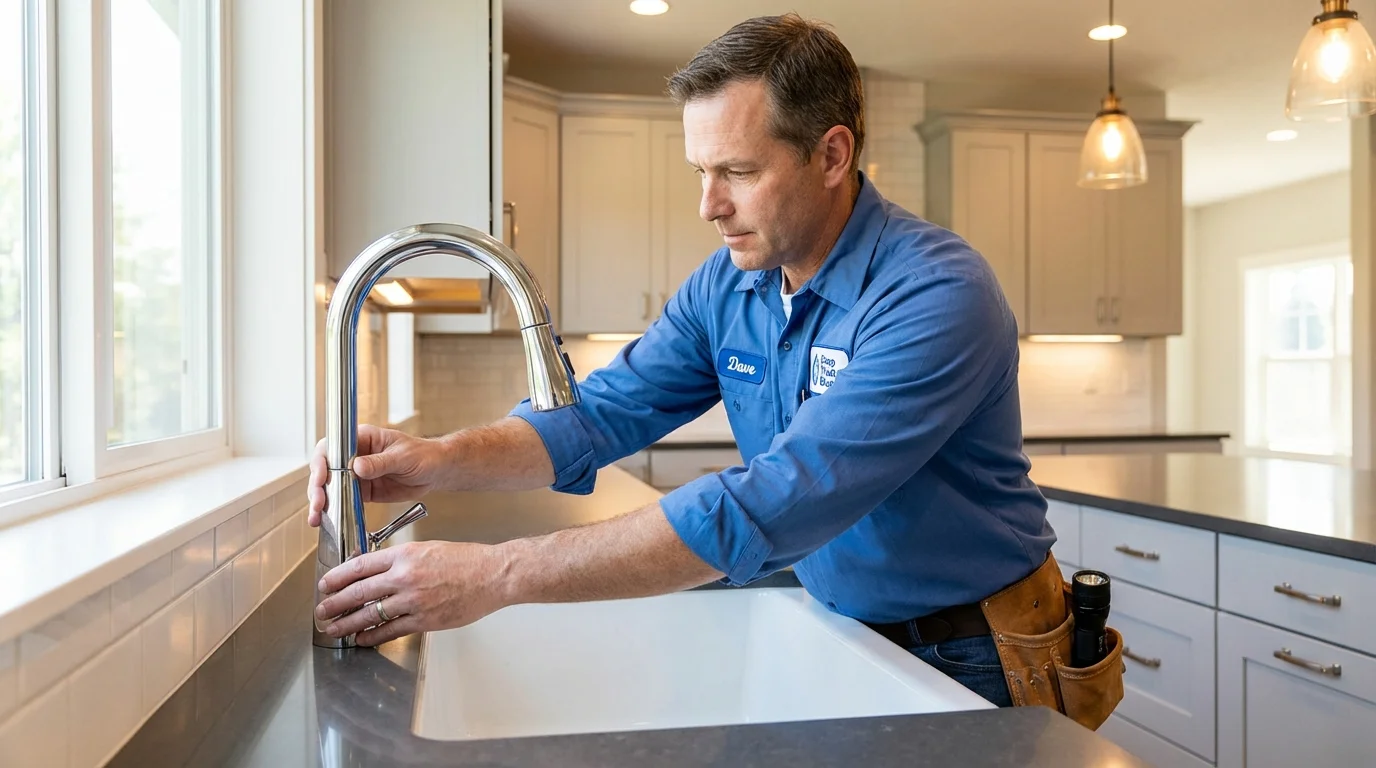 Kitchen faucet installation by Johns Plumbing LLC in Spring Grove